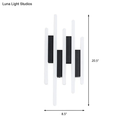 DecorBites™ Modern Linear LED Wall Sconce in Acrylic White - Wall Mounted Bedside Light in Warm/White Light, 12.5"/16.5"/20.5" H