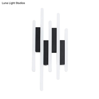 DecorBites™ Modern Linear LED Wall Sconce in Acrylic White - Wall Mounted Bedside Light in Warm/White Light, 12.5"/16.5"/20.5" H