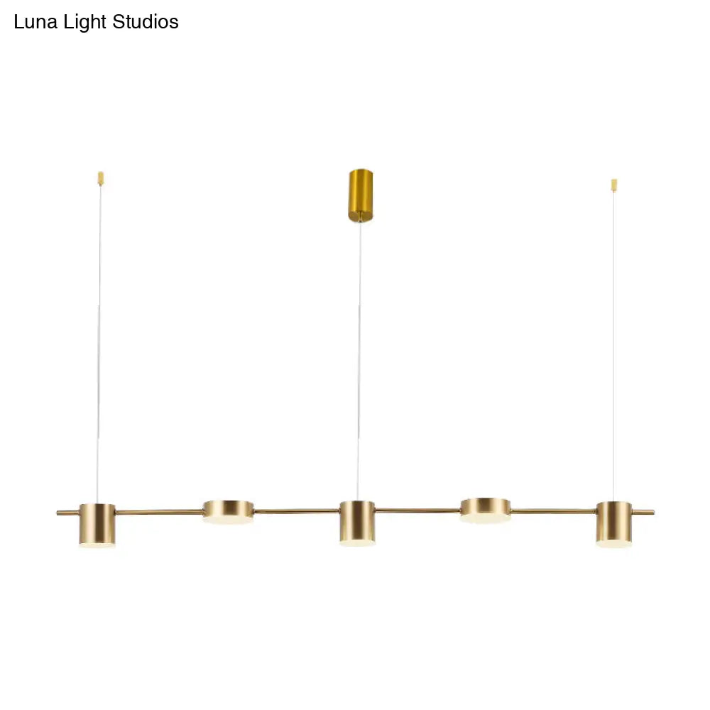 DecorBites™ Modern Linear Metallic Chandelier Light - 3/5 Heads Black/Gold Hanging Lamp with Rotatable Shade - Warm/White Light