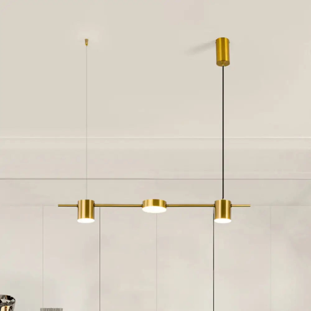 DecorBites™ Modern Linear Metallic Chandelier Light - 3/5 Heads Black/Gold Hanging Lamp with Rotatable Shade - Warm/White Light