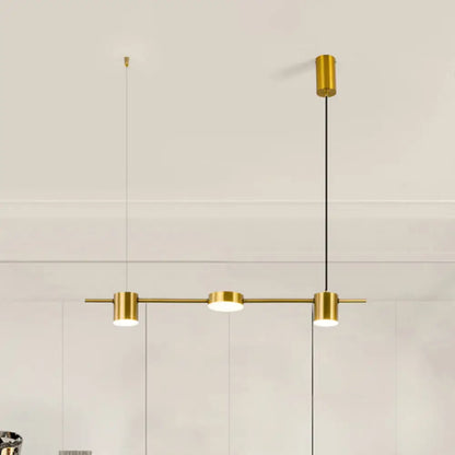DecorBites™ Modern Linear Metallic Chandelier Light - 3/5 Heads Black/Gold Hanging Lamp with Rotatable Shade - Warm/White Light