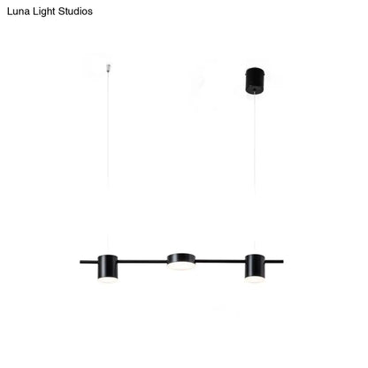 DecorBites™ Modern Linear Metallic Chandelier Light - 3/5 Heads Black/Gold Hanging Lamp with Rotatable Shade - Warm/White Light