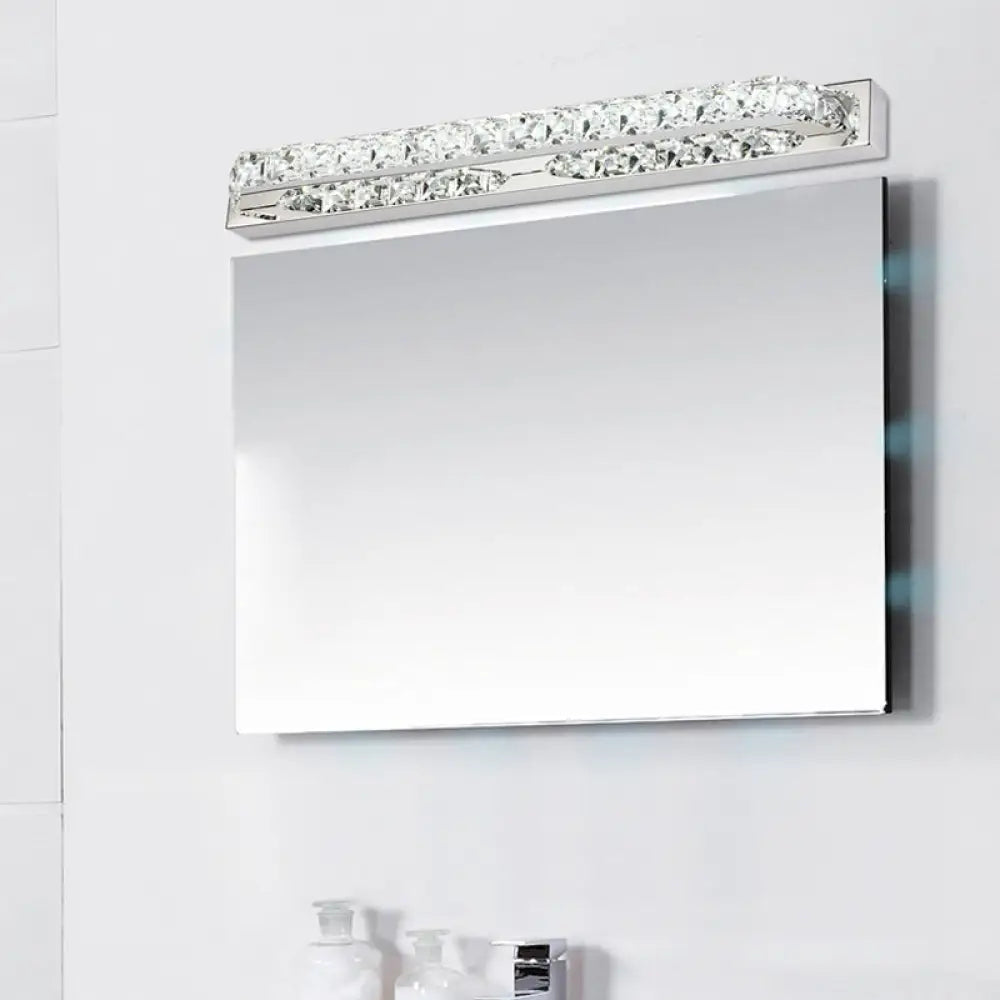 DecorBites™ Modern Linear Wall Mounted Vanity Sconce for Bathroom - Clear/Amber Crystal, Warm/White Light - 16"/22"/27" Long