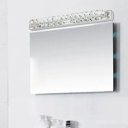 DecorBites™ Modern Linear Wall Mounted Vanity Sconce for Bathroom - Clear/Amber Crystal, Warm/White Light - 16"/22"/27" Long