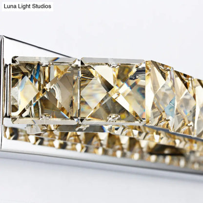 DecorBites™ Modern Linear Wall Mounted Vanity Sconce for Bathroom - Clear/Amber Crystal, Warm/White Light - 16"/22"/27" Long