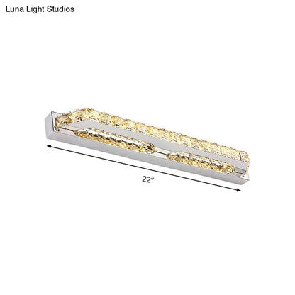 DecorBites™ Modern Linear Wall Mounted Vanity Sconce for Bathroom - Clear/Amber Crystal, Warm/White Light - 16"/22"/27" Long
