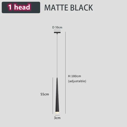 Modern loft black led stair chandelier living room pendant light