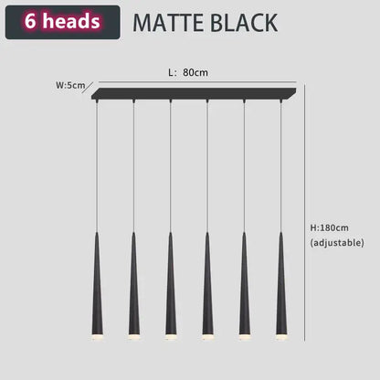 Modern loft black led stair chandelier living room pendant light