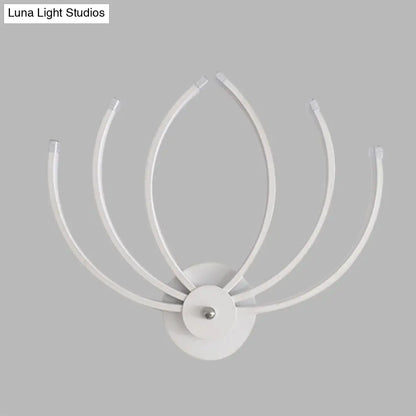 DecorBites™ Modern Lotus Wall Sconce LED Bedside Light in White with Linear Design, Warm/White Glow