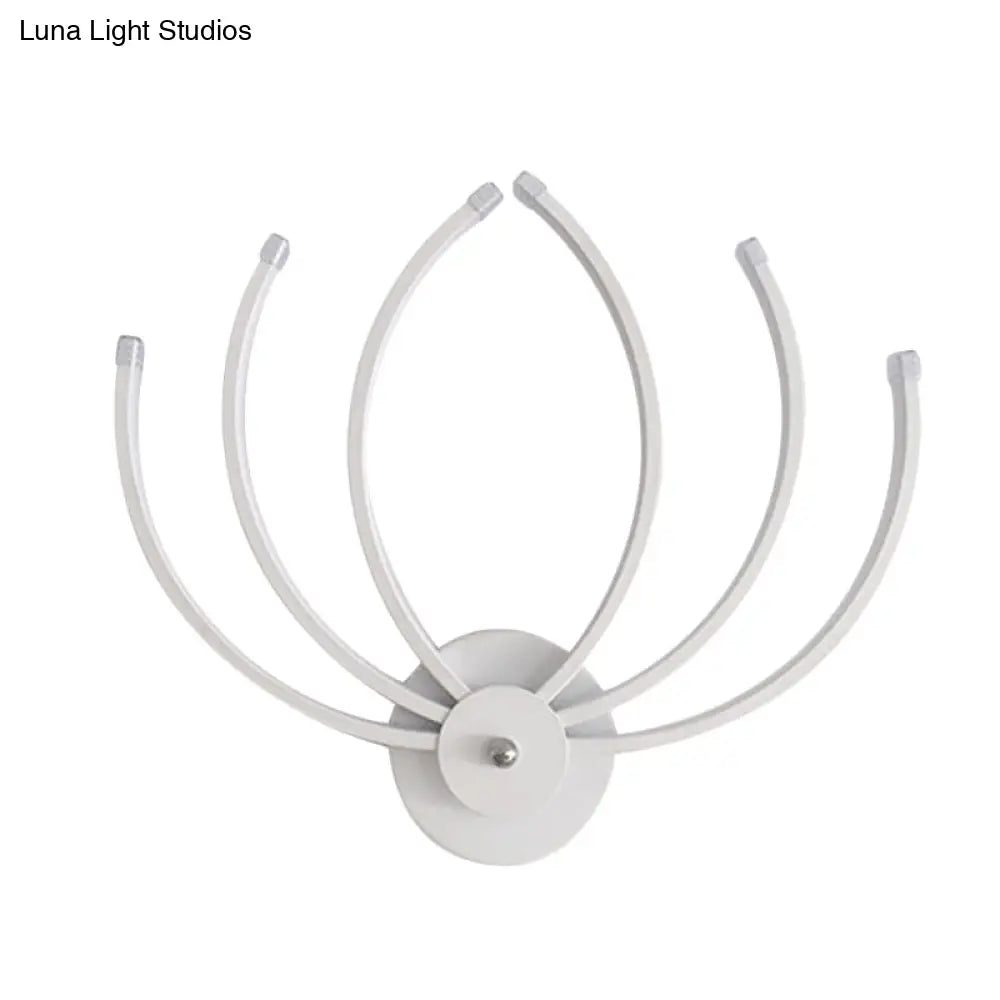 DecorBites™ Modern Lotus Wall Sconce LED Bedside Light in White with Linear Design, Warm/White Glow