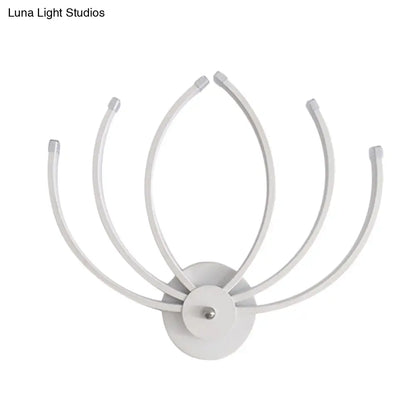 DecorBites™ Modern Lotus Wall Sconce LED Bedside Light in White with Linear Design, Warm/White Glow