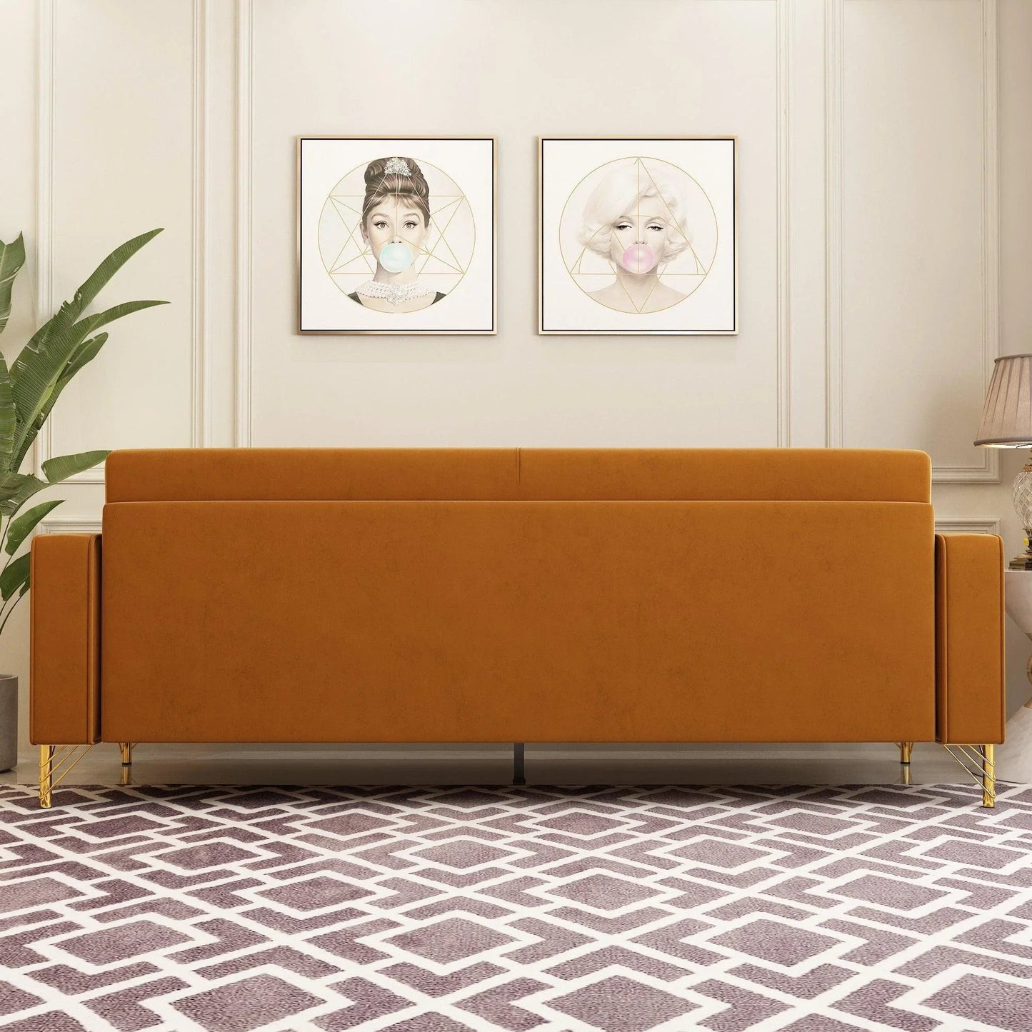 Modern Loveseat Sofa with Pillows