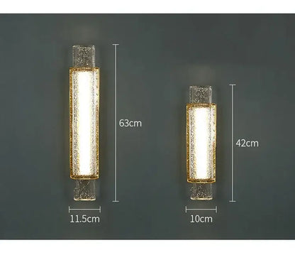 Modern luxe gold crystal glass wall lamp bedroom sconce set