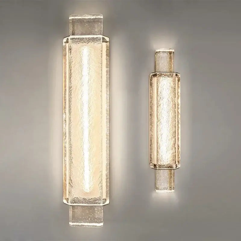 Modern luxe gold crystal glass wall lamp bedroom sconce set