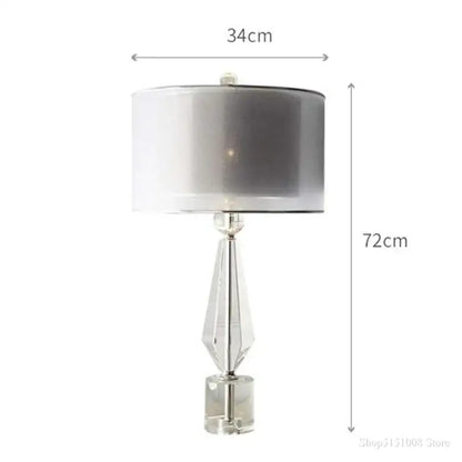 Modern luxe gray and crystal table lamp for bedroom lighting