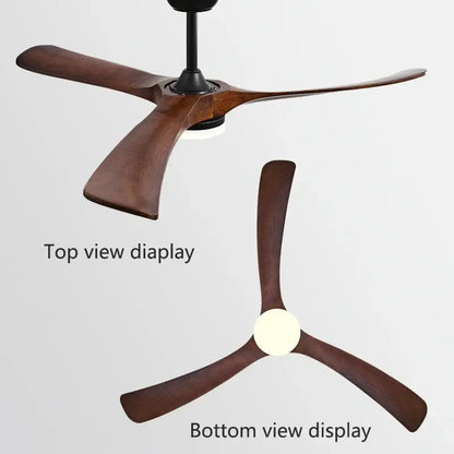 Modern luxury black and dark brown wooden ceiling fan living room