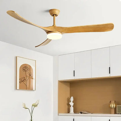 Modern luxury black and dark brown wooden ceiling fan living room
