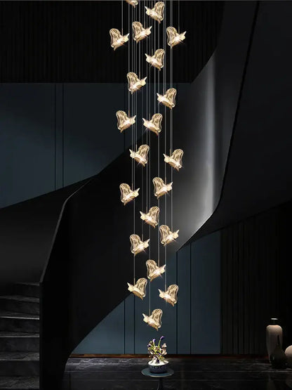 Modern luxury butterfly gold crystal chandelier living room