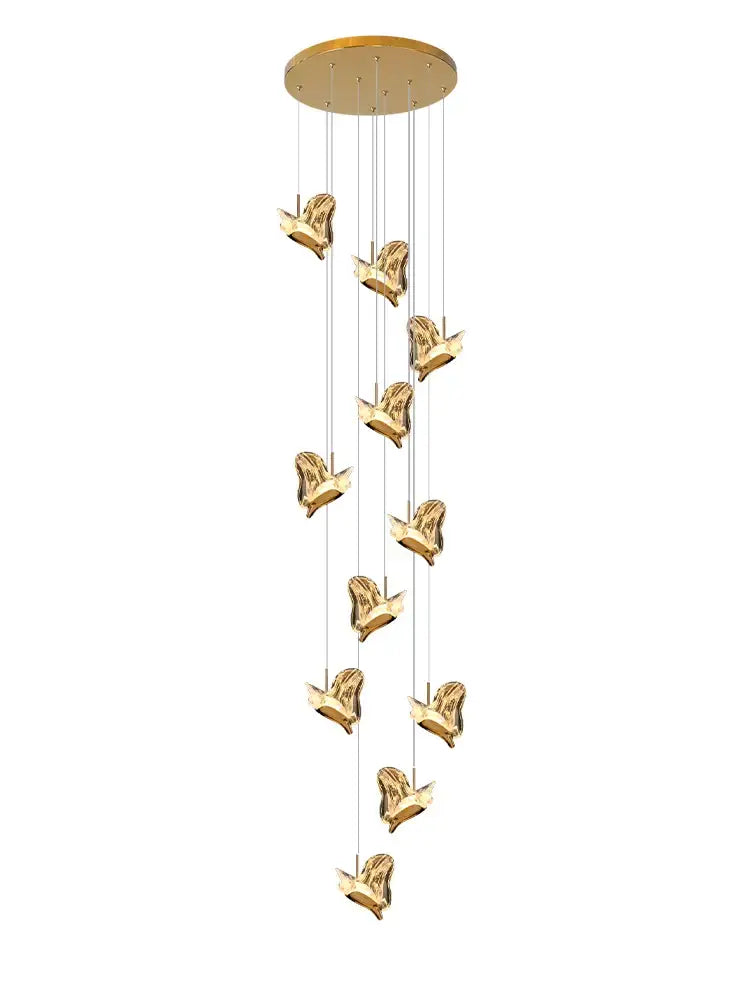 Modern luxury butterfly gold crystal chandelier living room