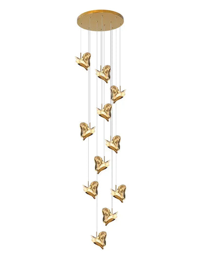 Modern luxury butterfly gold crystal chandelier living room