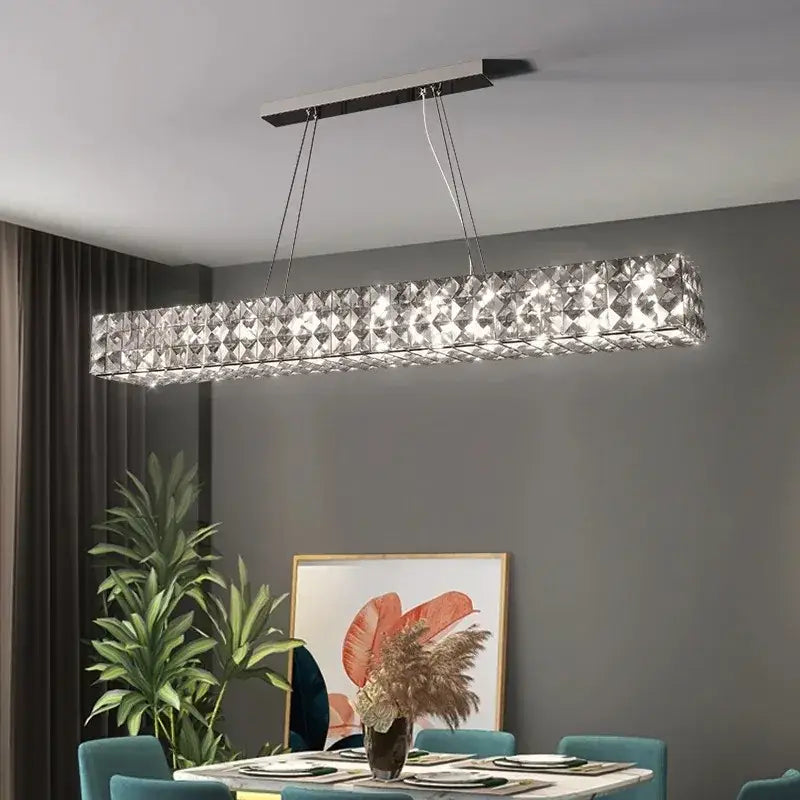 Modern luxury chrome crystal led chandelier dining room