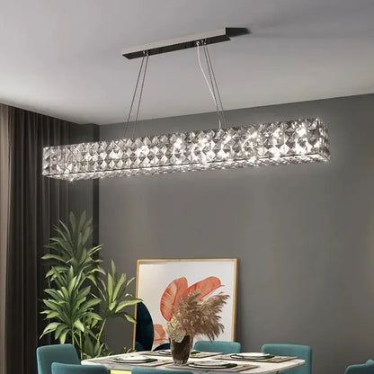 Modern luxury chrome crystal led chandelier dining room