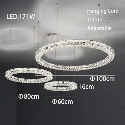 Modern luxury chrome crystal led chandelier dining room