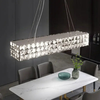 Modern luxury chrome crystal led chandelier dining room