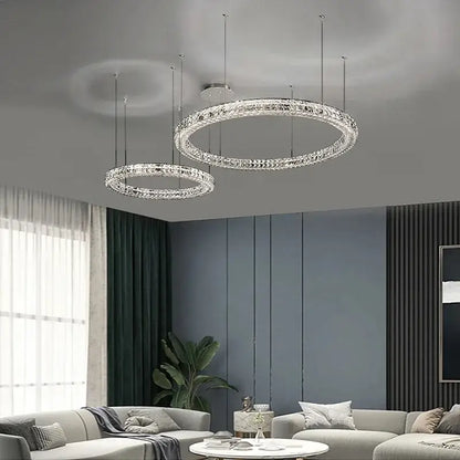 Modern luxury chrome crystal led chandelier dining room