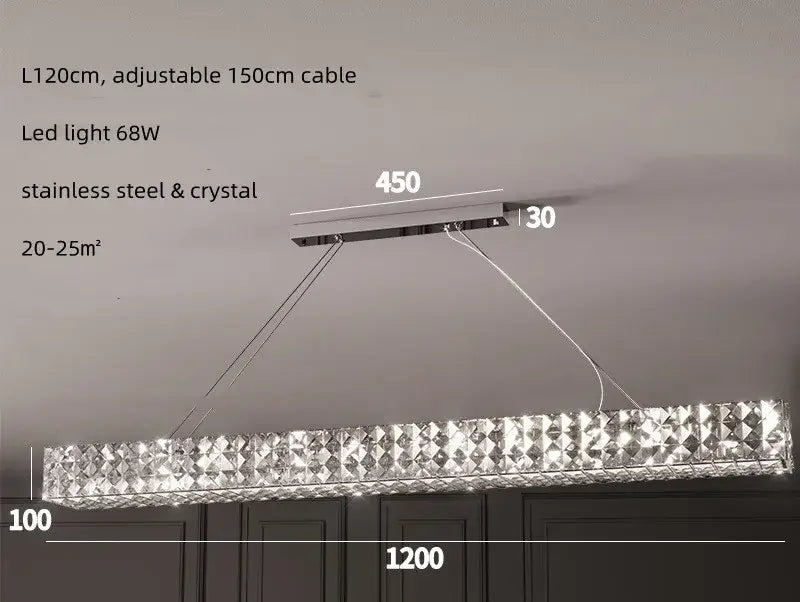 Modern luxury chrome crystal led chandelier dining room