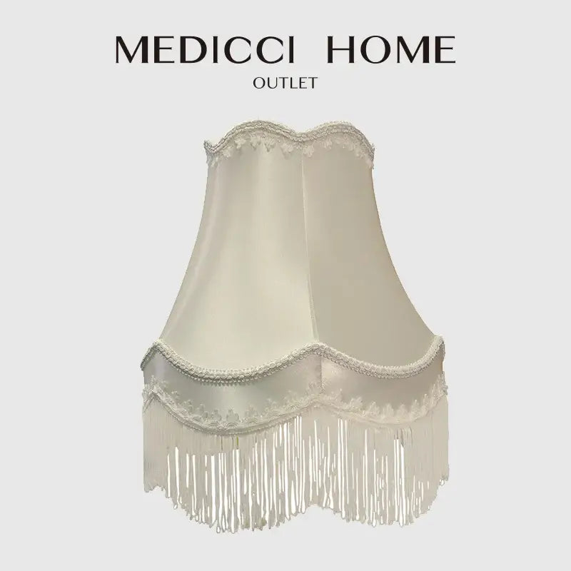 Modern luxury cream fringed cloth lampshade bedroom lace decor