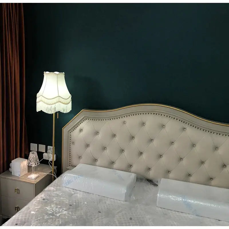 Modern luxury cream fringed cloth lampshade bedroom lace decor