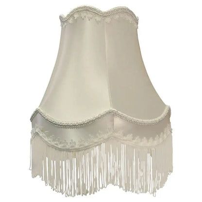 Modern luxury cream fringed cloth lampshade bedroom lace decor