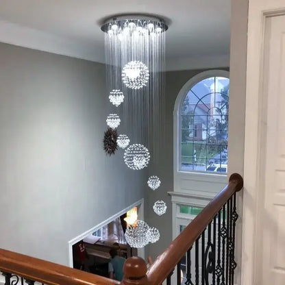 Modern luxury crystal ball led chandelier living room pendant light
