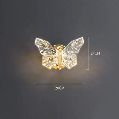 Modern luxury crystal butterfly wall lamp for bedroom decor