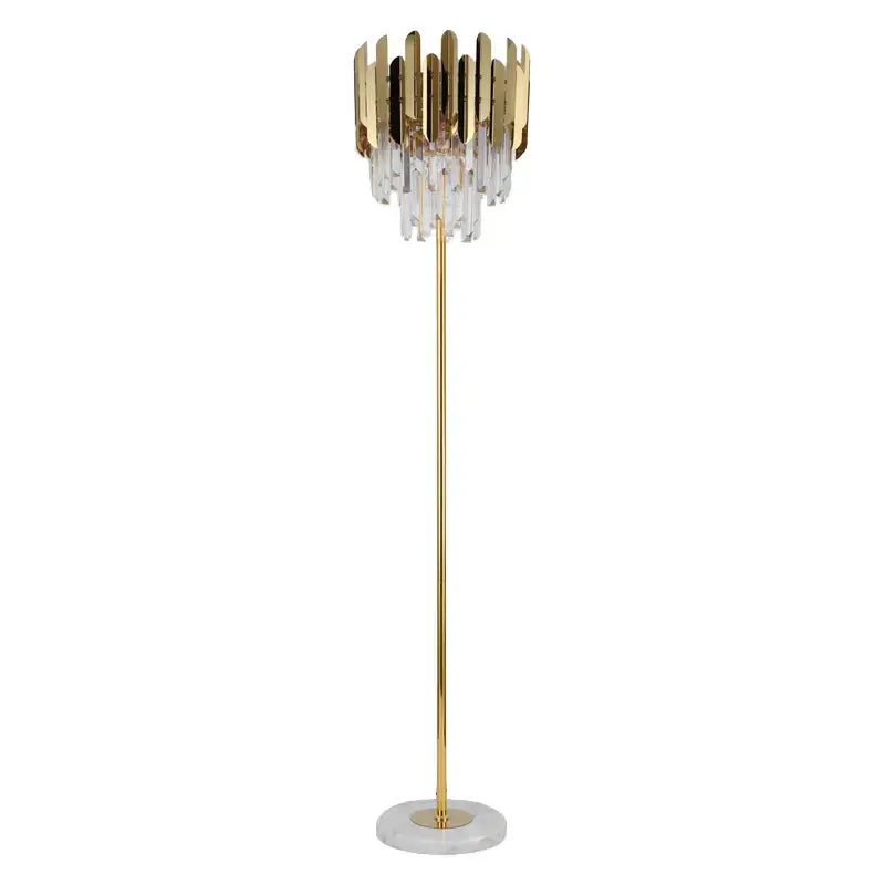Modern luxury crystal gold floor lamp for living room