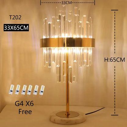 Modern luxury crystal gold floor lamp for living room