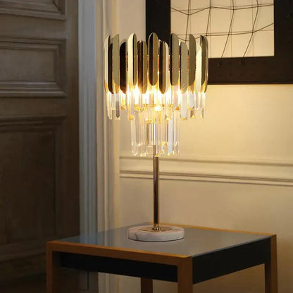 Modern luxury crystal gold floor lamp for living room