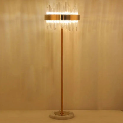 Modern luxury crystal gold floor lamp for living room