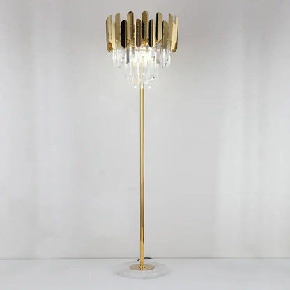 Modern luxury crystal gold floor lamp for living room