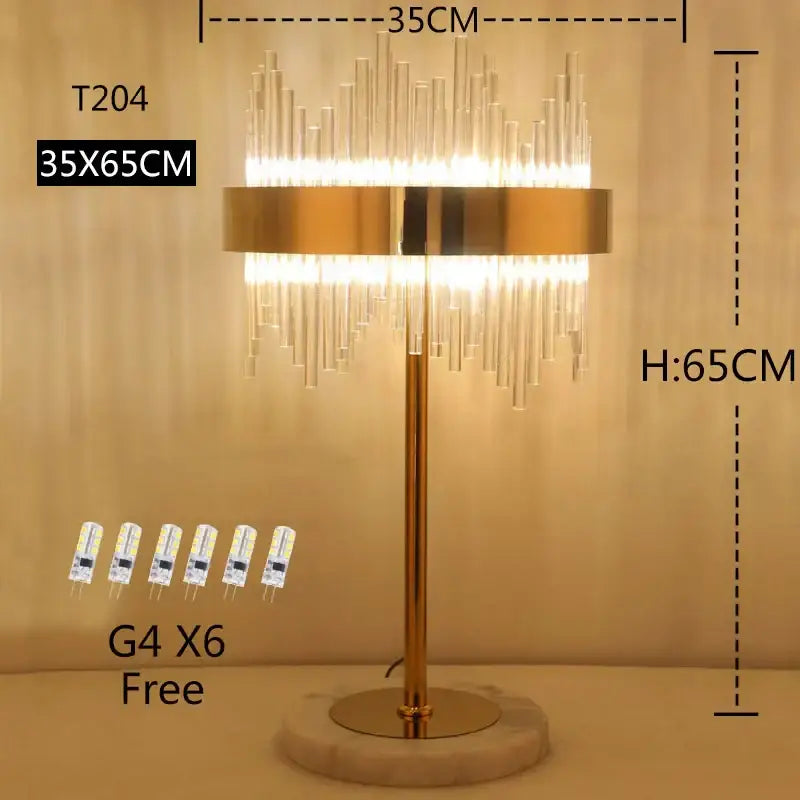 Modern luxury crystal gold floor lamp for living room