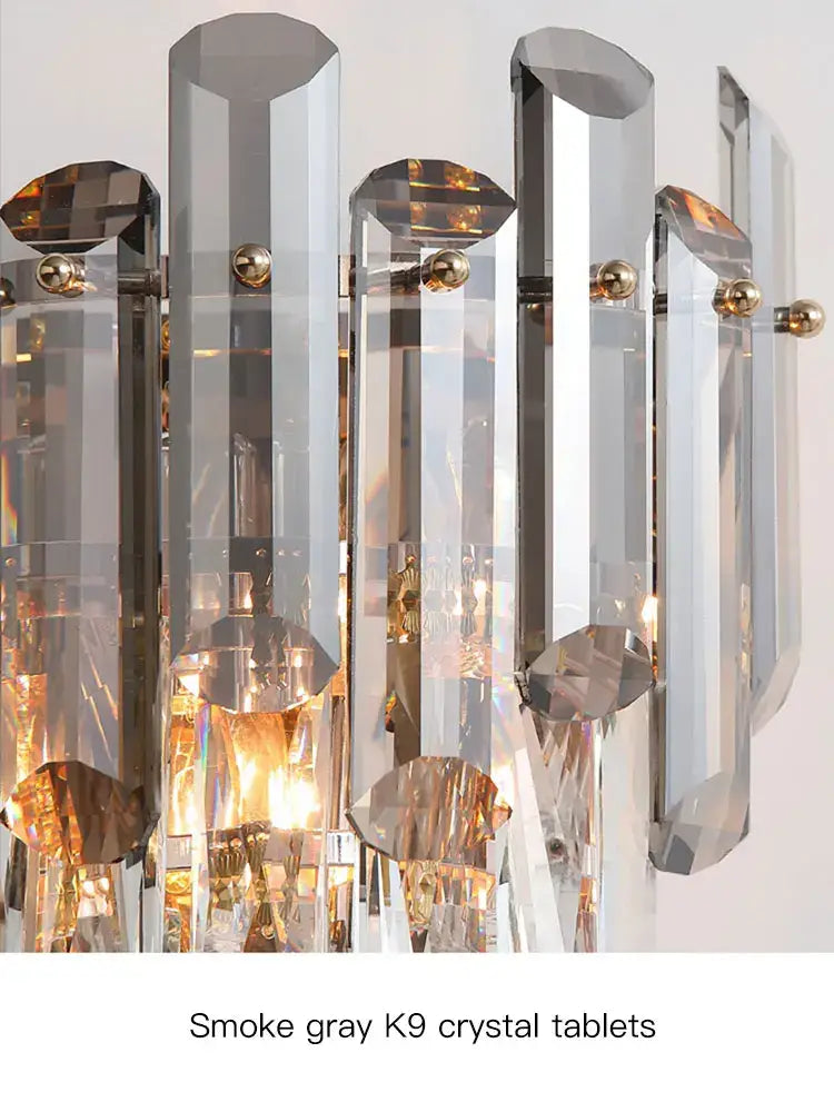 Modern luxury crystal gold led wall sconce bedroom light