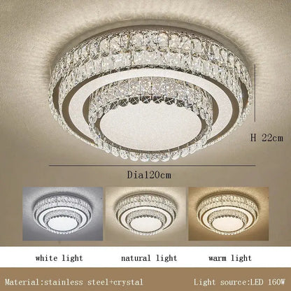 Modern luxury crystal led ceiling lamp bedroom chandelier