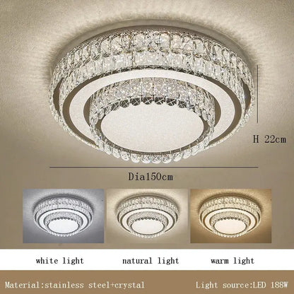 Modern luxury crystal led ceiling lamp bedroom chandelier
