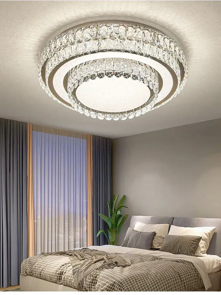 Modern luxury crystal led ceiling lamp bedroom chandelier