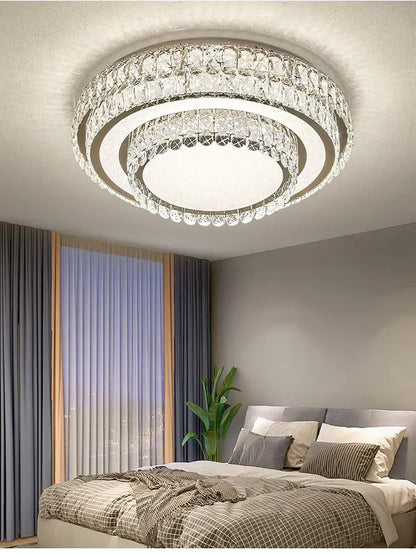 Modern luxury crystal led ceiling lamp bedroom chandelier