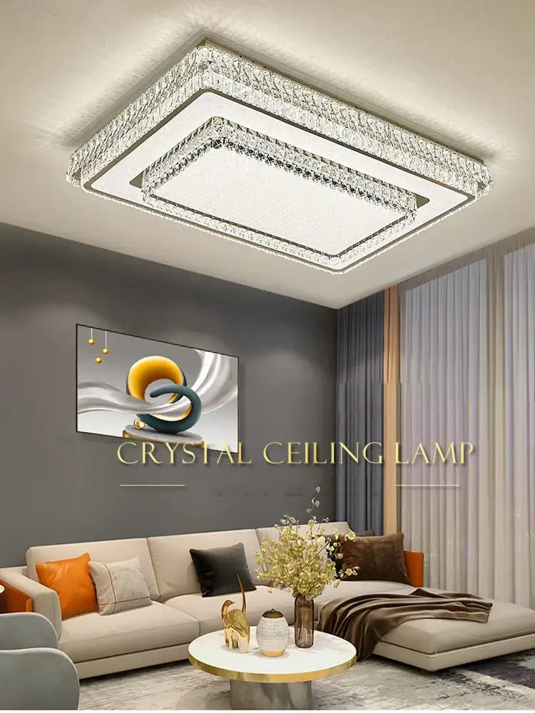 Modern luxury crystal led ceiling lamp bedroom chandelier