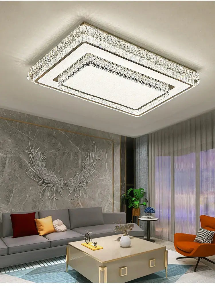 Modern luxury crystal led ceiling lamp bedroom chandelier