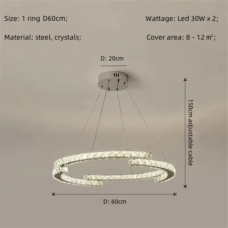 Modern luxury crystal led chandelier – foyer pendant light