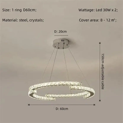 Modern luxury crystal led chandelier – foyer pendant light
